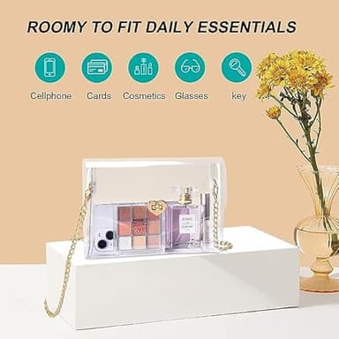 Clear Bag for Stadium Events Approved - Clear Purse for Women Stadium Crossbody - Small Transparent Plastic Concert Bag - Image 3