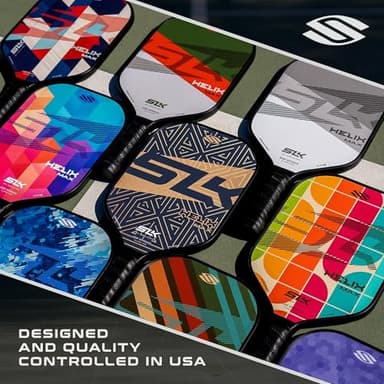 SLK Helix Pro Pickleball Paddle | Carbon Fiber & Fiberglass Hybrid Face | Thermoformed Carbon Fiber Core | Unmatched Control | Gold Maze - Image 9