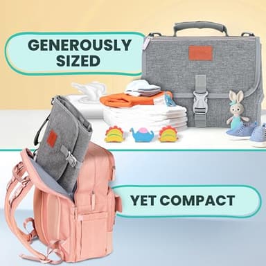 Portable Changing Pad for Baby – Soft, Comfortable Portable Diaper Changing Pad with Wipes Pockets, Waterproof and Easy to Clean – Baby Registry Search, new born baby essentials must haves, baby stuff - Image 7