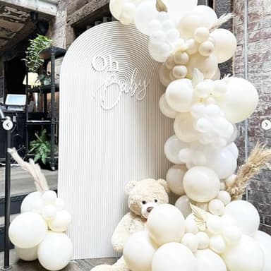 Voircoloria 90pack White Sand Balloons Different Size 18/12/10/5 Inch Sand White Balloon Garland Arch Kit for Wedding, Bridal, Baby Shower, Birthday, Graduation, Anniversary, Bachelorette Decorations - Image 5