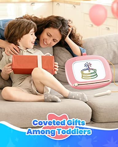 Seimome Magnetic Drawing Board, Toddler Girl Toys for 1-2 Year Old, Doodle Board Pad Learning and Educational Kids Toys for 1 2 3 Year Old Baby Girl Birthday Christmas GIF- Pink - Image 7