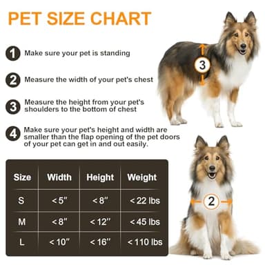 Dog Door for Wall, All Aluminum Large Doggy Door Doggie door, Pet Door Easy to Install, 2 Magnetic Flaps Energy Efficient, Wide Telescoping Tunnel for Interior & Exterior Walls, Pet Up to 110 Lb-Black - Image 7