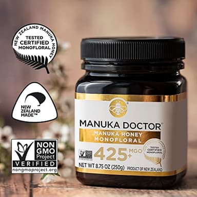 MANUKA DOCTOR - MGO 425+ Manuka Honey Monofloral, 100% Pure New Zealand Honey. Certified. Guaranteed. RAW. Non-GMO (8.75 oz) - Image 7