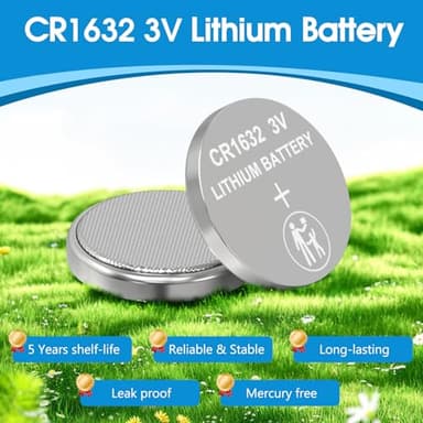CR1632 Lithium Battery 3V, 5 Count Pack CR 1632 3 Volt Button Coin Cell Batteries for Car Key Fob, Watch, Thermometer, Remote Control - Image 2
