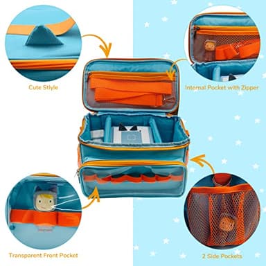 Sun3drucker Carrying Case for Toniebox Starter Set and Tonie Figures, Carrying Travel Bag for Toniebox 2 Accessories,Headphones and Charging Station, Portable Storage Bag (Blue) - Image 6