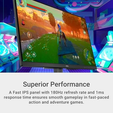 Dell G2725D Gaming Monitor - 27-inch QHD (2560x1440) up to 180 Hz, 2ms Response time, 99% RGB Display, DisplayPort/HDMI Connectivity, AMD FreeSync, Comfortview, Tilt Adjustable - Black - Image 3