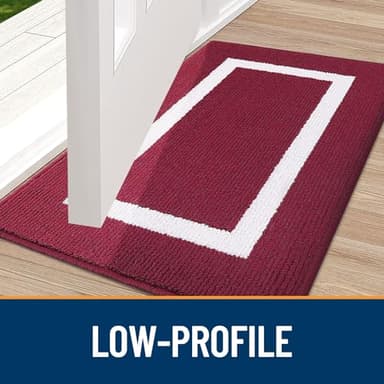 OLANLY Indoor Door Mat, 48x32, Non-Slip Absorbent Resist Dirt Entrance Mat, Washable Low-Profile Inside Entry Doormats for Entryway, Red - Image 4