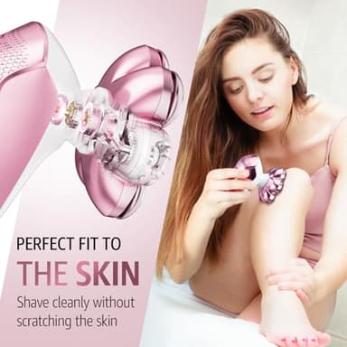 SHPAVVER Electric Razors for Women Legs: Rechargeable Body Shaver - Waterproof Wet Dry Hair Remover - Trimmer for Lady Face Underarms (Pink) - Image 2