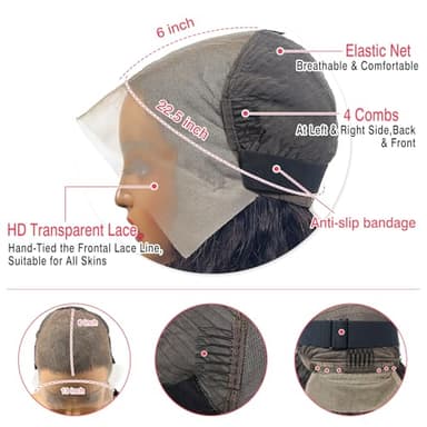 Nsvnsv 13x6 Deep Wave Lace Front Wigs Human Hair HD Full Lace Frontal Wigs Pre Plucked Bleached Knots 180% Density Deep Curly Human Hair Wig Natural Color 32Inch - Image 4