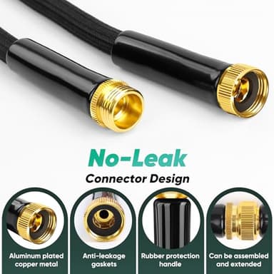 Lipoliftco Garden Hose 100FT, Non-Expanding, Lightweight Hose With 8 Function Nozzle, Leak-Proof, No-Knot, Easy to Carry, Wear-Resistant, Sturdy, Flexible, 3/4GHT, Water Hose for Yard, Garden, Outdoor - Image 4