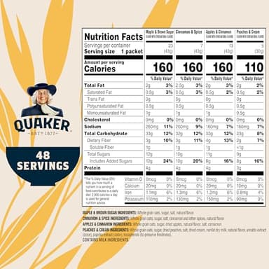 Quaker Instant Oatmeal, 4 Flavor Variety Pack, Individual Packets, 48 Count - Image 5