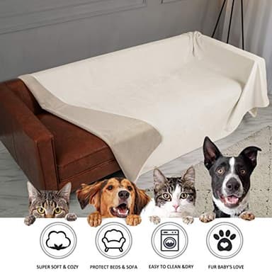 Ameritex Pet Bed Blanket Reversible 100% Waterproof Velvet Super Soft for Sofa and Bed (40x60 Inches, Cream+Beige) - Image 4