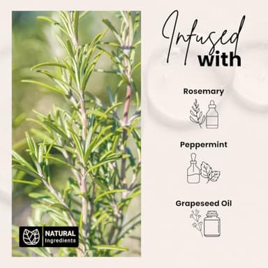 Bask & Lather Scalp Stimulator Hair Growth Oil, Cold Pressed Mint and Rosemary Blend with Grapeseed for Hair Growth, Organic Natural Leave in, All Hair Types, 2 Fl Oz - Image 3