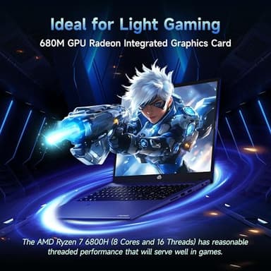 NIMO 17.3" IPS FHD-Gaming-Laptop, 8 Cores AMD Ryzen 7 6800H 32GB DDR5 RAM 1TB SSD (Beat i7-12700H Up to 4.7GHz) AMD Radeon 680M GPU-Computer with 100W Type-C Backlit Keyboard Fingerprint - Image 3