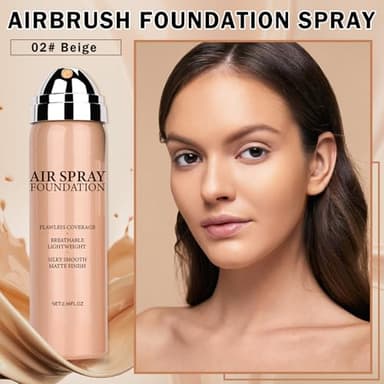 QIUFSSE Air Brush Makeup Foundation,Flawless Airbrush Foundation for Older Women,Teenagers,Middle-aged and Mature Skin,Lightweight Moisturizing,Buildable Coverage for Smooth Radiant Skin (02 Beige) - Image 2