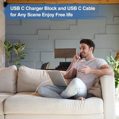 iPhone 17 16 15 Fast Charger Block and 10ft USB C to C Cable Cord Long for Apple iPhone 17 Pro Max/17 Air/16 Pro Max/16/15 Plus/15/iPad Mini/Samsung,Type C Wall Charging Power Adapter Plug Cube Brick - Image 7