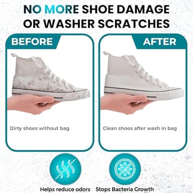 DASZERX Shoe Washing Machine Bag - 2 Pcs Set - Resuable Shoe Bag for Washing Machine and Dryer - 360° Wrap Shoe Washing Bag for Sneakers, Boots & Delicate Footwear - Image 5