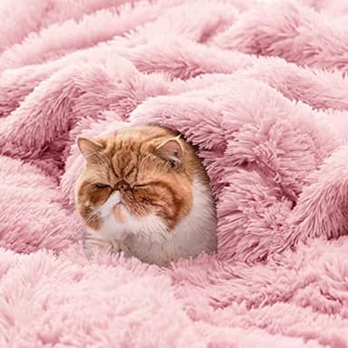 Bedsure GentleSoft Fuzzy Sherpa Faux Fur Twin Blanket Pink Cozy Gifts for Women Men, Soft Fleece Plush Warm Minky Thick Blanket Twin Size for Bed, Couch, Room Dorm Essentials Pink Decor Gifts, 60x80 - Image 4