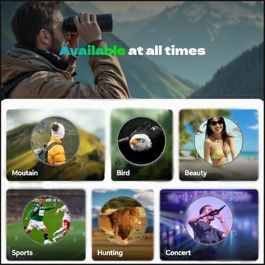 12x40 HD Binoculars for Adults and Kids High Powered, Clear Large View & Low Light Night Vision, Waterproof Binoculars for Hunting, Birds Watching, Cruise Ship, Theaters, Travel and Stargazing - Image 6