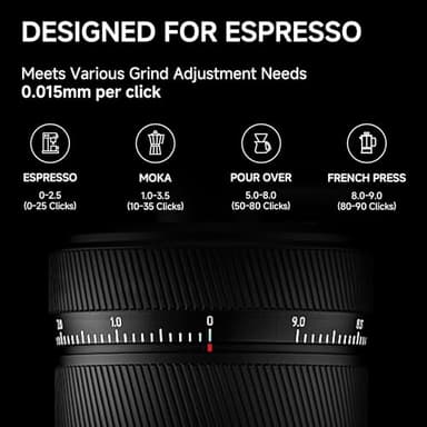 Manual Coffee Grinder S3 ESP TIMEMORE, External Adjustment, Designed for Espresso, Upgrade Integrated All-Metal Body, Folding Handle, Black - Image 3
