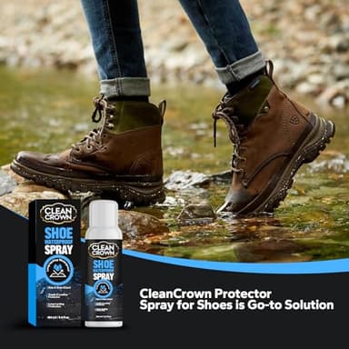 CleanCrown Shoes Protector Spray (5.4 Fl Oz), Suede & Leather Protector Spray, Waterproofing & Stain Guard for Shoes, Boots, Bags & Upholstery, Long-Lasting Water Repellent Spray - Image 7