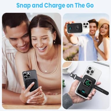 Magnetic Portable Charger 10800mAh,4-in-1 Wireless Power Bank with iWatch Charger, QC4.0+20W PD Fast Charging USB C Battery Pack with LCD Display for Magsafe,iPhone 16/15/14/13/12 Series,Apple Watch - Image 8
