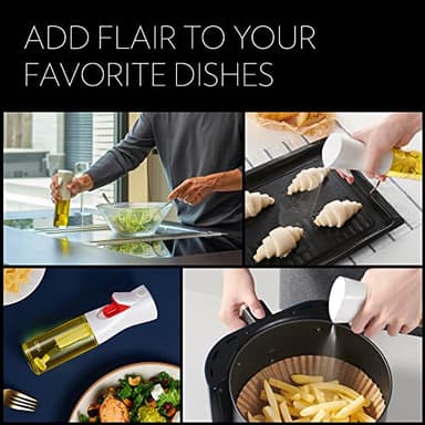 FLAIROSOL OLIVIA. The Original Advanced Oil Sprayer for Cooking, Kitchen, Salads, BBQs, Continuous Spray with Portion Control, 130ml Glass Olive Oil Sprayer(White Print) - Image 9