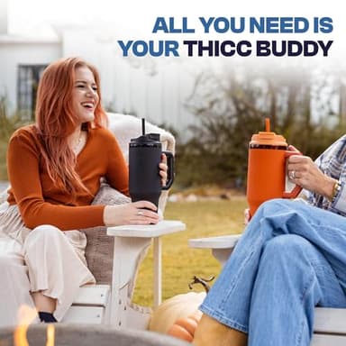 Frost Buddy Thicc Buddy - 40 oz Stainless Steel Vacuum Insulated Tumbler with Lid and Straw for Water - Travel Mug Cupholder Friendly - Gifts for Women Men Him Her (Aquamarine) - Image 8
