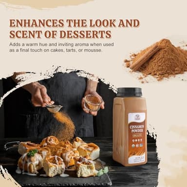 52USA Organic Cinnamon Powder,1 lb (16oz),Pure Ground Cinnamon, 100% Certified,Premium Quality Spice-Great for Baking,Cooking and Drinks,Additive Free, USDA & Kosher Certified, Non-GMO,Gluten Free - Image 4