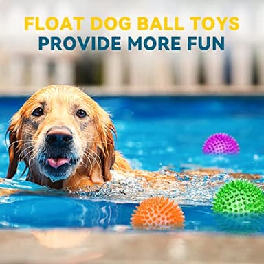 SHARLOVY 3.5” Large Dog Toys Ball, 6 Pack Squeaky oys, Durable for Aggressive Chewers, Spiky Ball for Clean Teeth and Training, Fetch Toys for Large Dogs, for Puppy Chew and Teething - Image 8