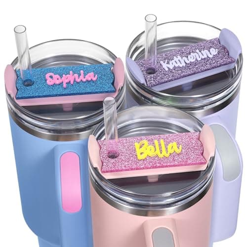 Personalized Stanley Cup Name Plate for Lids, Sparkling Name Tag for Stanley Tumbler 40 30 20 OZ, Custom Name Stanley Cup Accessories, Customize Gilttering Name Tag for Stanley Quencher H2.0 - Image 1