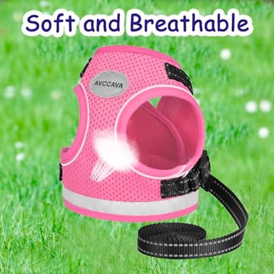 Cat Harness and Leash for Walking, Kitten Escape Proof Harnesses, Adjustable Reflective Puppy Harness with Leashes Set, Easy Adjustable Soft net Breathable Pet Safety Vest - Image 2