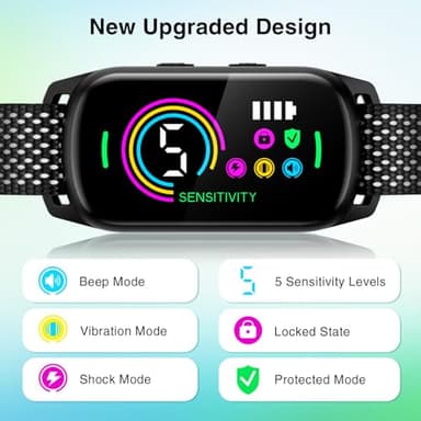 2 Pack Bark Collar, Rechargeable Dog Bark Collar for Large Medium Small Dogs, Smart Training Collar with 5 Adjustable Sensitivity Beep Vibration Harmless Shock, Anti Barking Device for Dogs - Image 6