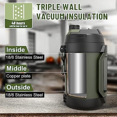 Hydraful Gallon Jug, 128oz Large Insulated Stainless Steel Sports Water Jug, Large Triple Wall Vacuum Insulation Water Bottle-Keeps Cold up to 48 Hrs-Sweat Proof,for Gym, Hiking & Camping - Image 7