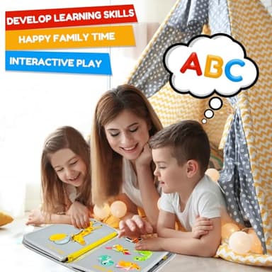 Qizfun Busy Board Book Montessori Toys for 1 2 3 4 Year Old, Boy Girl Birthday Gifts, Educational Sensory Learning Toys for Toddlers 1-3, Car Airplane Travel Activities Toys for Kids Ages 2-4 Year Old - Image 6