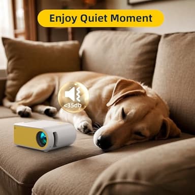 KSAN Mini Projector, Projector with WiFi and Bluetooth, 1080P Support Movie Projector with Built-in Speaker, Compatible with Smartphone, HDMI, USB, AV, Fire Stick, PS5 for Home, Bedroom, Outdoor Use - Image 7