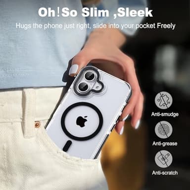 Tigowos Compatible with iPhone 16 Bumper case Fits MagSafe 10FT Drop Resistant Anti-Yellowing Shockproof Back Cover Fits iPhone Phone Cases 6.1", Clear Bumper - Image 3