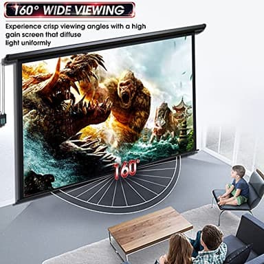 Aoxun 100" Motorized Projector Screen - Indoor and Outdoor Movies Screen 100 inch Electric 16:9 Projector Screen W/Remote Control - Image 6