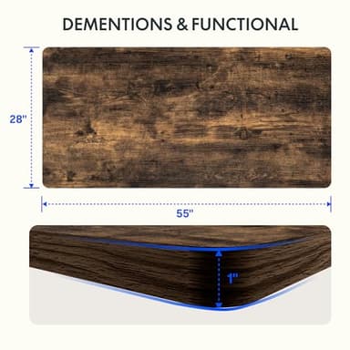 FLEXISPOT Whole Piece 55"x28" Desktop 1" Thickness Height Adjustable Desk Rectangular Tabletop Special Walnut Board (55INCH Special Walnut) - Image 2