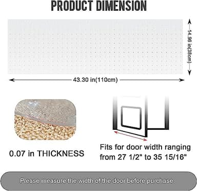 Uross Carpet Protector for Pets - Cat Scratch Guard Mat, Anti Scratch Under Door Guard, Easy to Cut Plastic, 3.6FT - Image 3