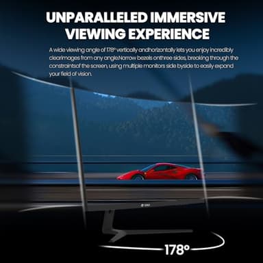 CRUA 27" Curved Gaming Monitor, 180Hz/200Hz FHD 1080P VA Screen 1500R Computer Monitors, 1ms(GTG) with FreeSync, Low Motion Blur, DisplayPort, HDMI, Support Wall Mount Install- Black - Image 8