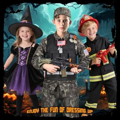 Metemot Kids Army Costume for Boys, Military Soldier Costume with Army Toys, Boys Halloween Costumes with Army Vest, Soldier Boy Dress up Costumes for Play Age 3-12, Halloween Birthday Gift for Kids - Image 7