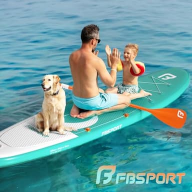 FBSPORT 11' Premium Stand Up Paddle Board, Yoga Board with SUP Accessories & Carry Bag | Wide Stance, Surf Control, Non-Slip Deck, Leash, Paddle and Pump for Youth & Adult - Image 6