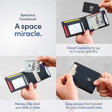 TRAVANDO Mens Wallet with Money Clip AUSTIN RFID Blocking Bifold Credit Card Holder for Men with Gift Box - Image 3