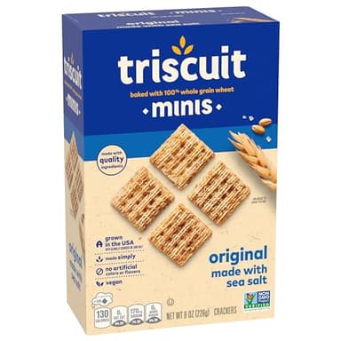 Triscuit Minis Original Whole Grain Wheat Crackers, Vegan Snacks, Bulk Snack Crackers, 6 - 8 oz Boxes - Image 14