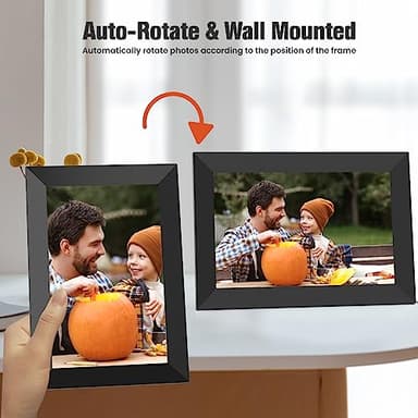 BIGASUO 10.1 Inch WiFi Digital Picture Frame, IPS HD Touch Screen Cloud Smart Photo Frames with Built-in 32GB Memory, Wall Mountable, Auto-Rotate, Share Photos Instantly from Anywhere - Image 4