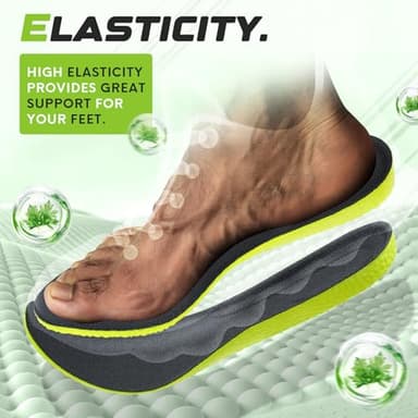 Eimocs 2 Pairs Comfort Insoles for Men/Women, Memory Foam Inserts, Prevent Foot Odor, Providing Great Shock Absorption and Cushioning for Feet Relief,Steppers Insoles - Image 2