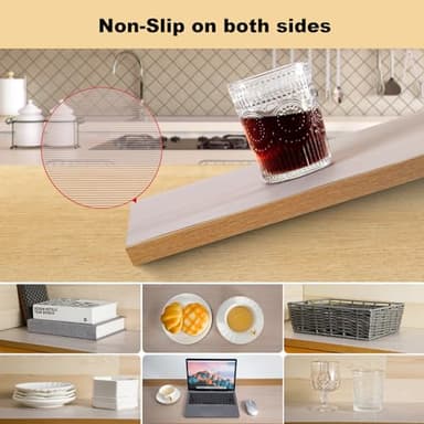 Shelf Liner, 23.6 Inches x 20 FEET Non-Slip Kitchen Cabinet Liner, Washable Oil-Proof Non-Adhesive Contact Paper for Kitchen Drawer, Cabinet, Shelves, Refrigerator, Storage, Desks, coutertops - Image 5