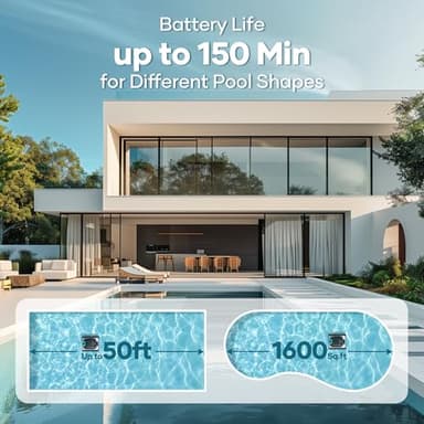 AIPER Scuba N1 Cordless Robotic Pool Cleaner, Wall & Waterline & Floor Cleaning, Smart Navigation, Superior Mobility, Four Cleaning Modes for Inground Pools up to 1600 sq.ft (Renewed) - Image 7