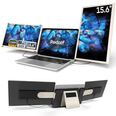 Laptop Screen Extender, 15.6'' 1080P FHD Laptop Monitor Extender with 235°Rotation Detachable Dual Monitor, Plug & Play, Triple Screen for 13"-17.3" Laptops Compatible with Mac/Wins/Android/Dex - Image 1